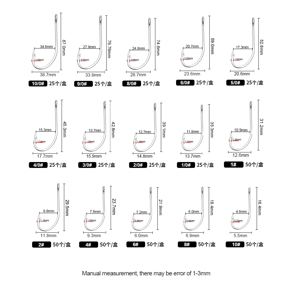 FTK Fishing Hooks 1-10#50PCS 1 - Fishing Hook Assortment review and price